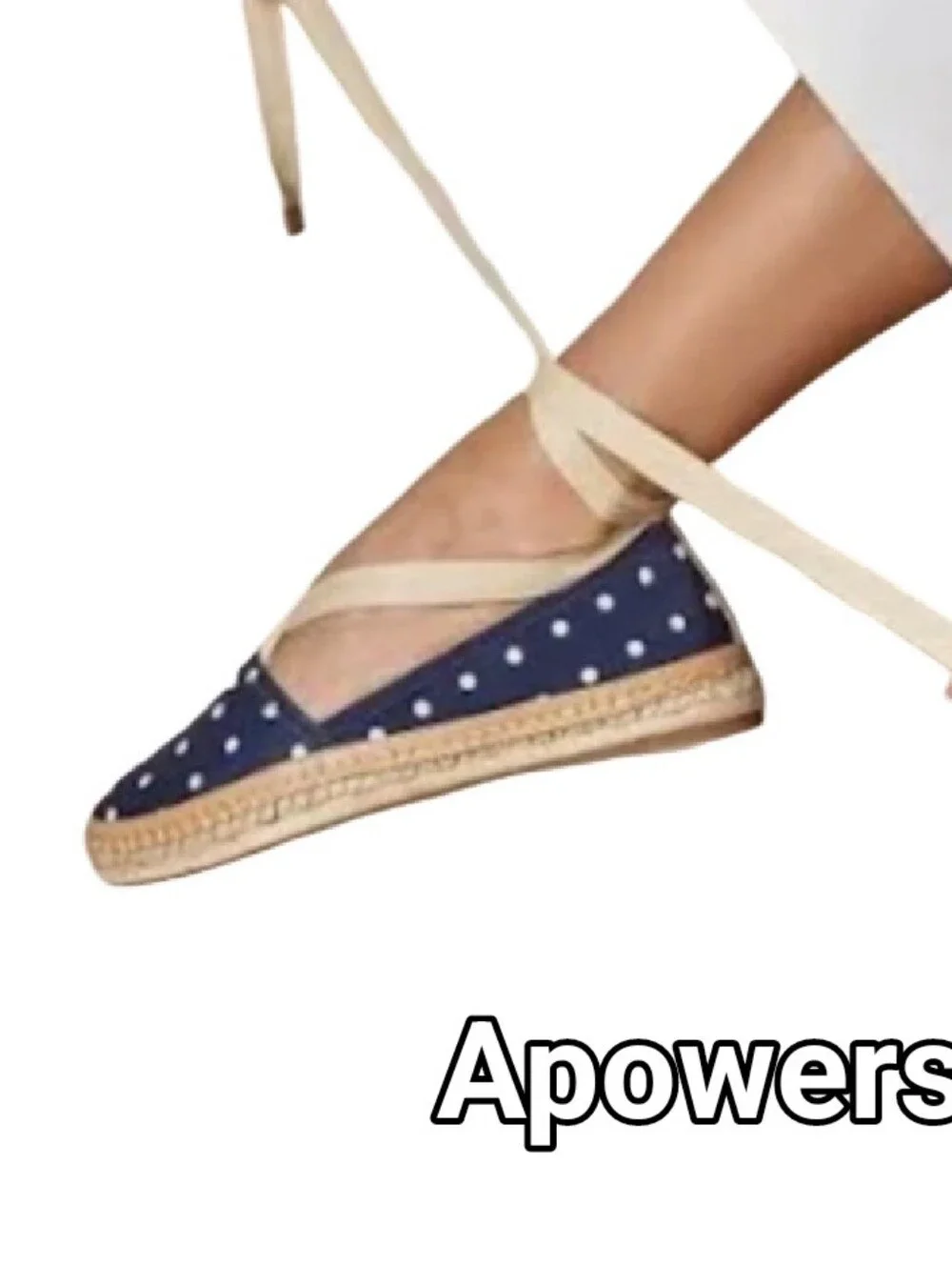 Antonio Melani Blue Polka Dot Espadrille Flats Size 6.5